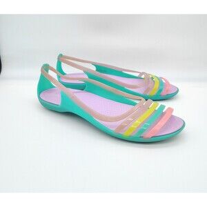 Crocs Isabella Huarache Jelly Flats Sandals Slip On Women’s Size 11 No T Strap